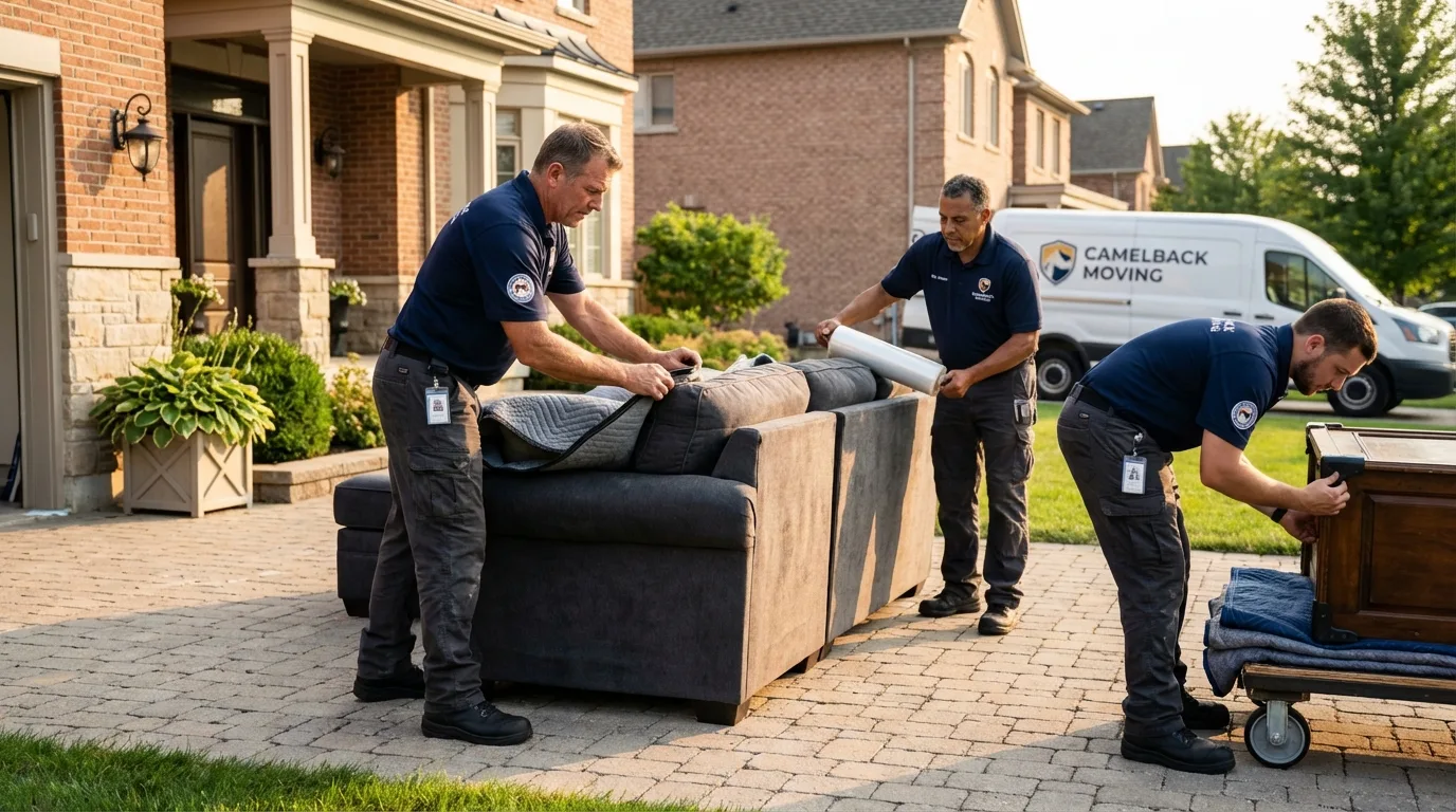 Large estate moving crew wrapping furniture in Winnsboro, LA